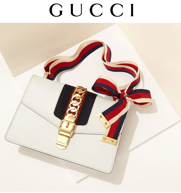 Gucci Sylivie Ribboned Leather Shoulder Bag