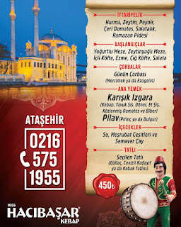 hacıbaşar kebap ataşehir istanbul ramazan 2023 iftar menü fiyatları