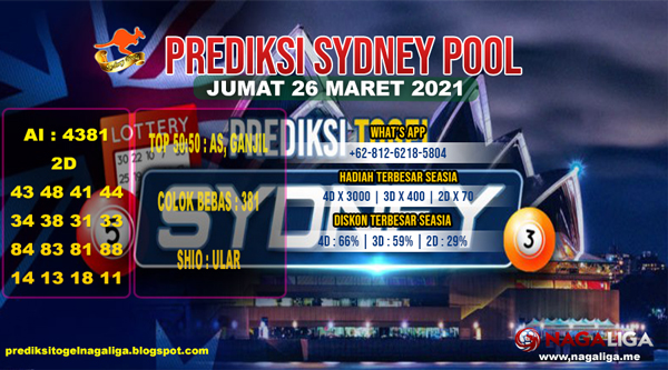 PREDIKSI SYDNEY  JUMAT 26 MARET 2021