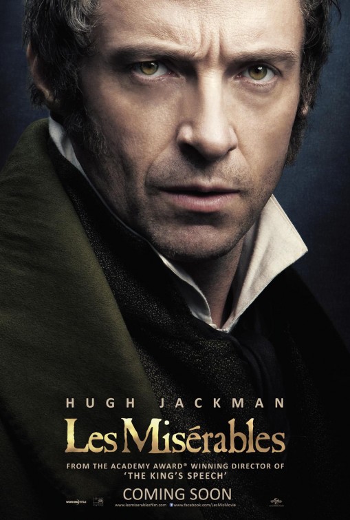 Hugh Jackman Les Miserables movie poster