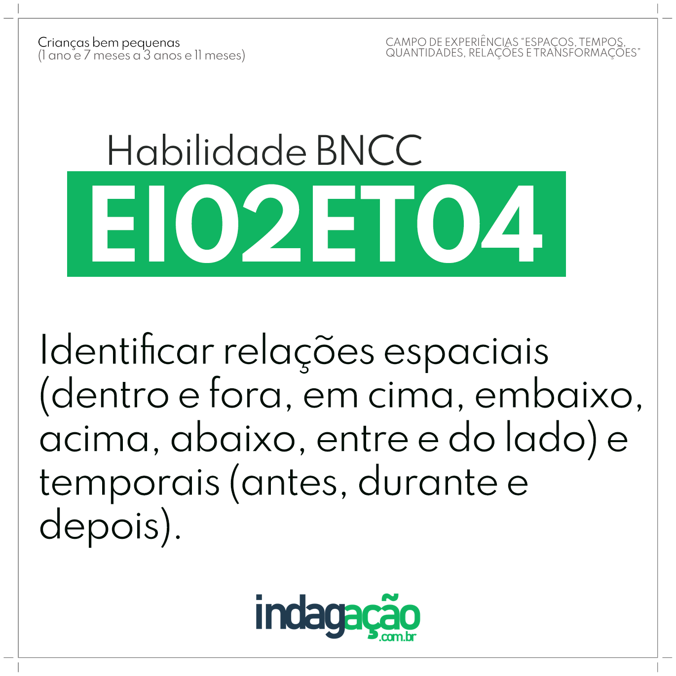 Habilidade EI02ET04 BNCC