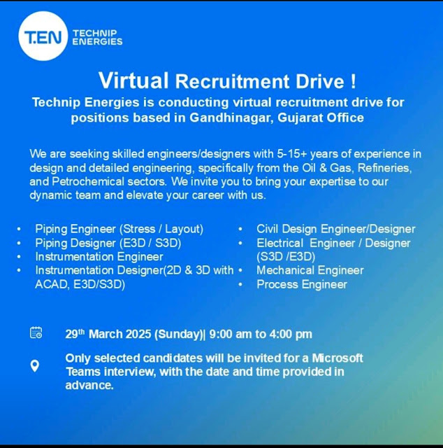 Technip Energies Walk In Interview On 29th March - Check Details