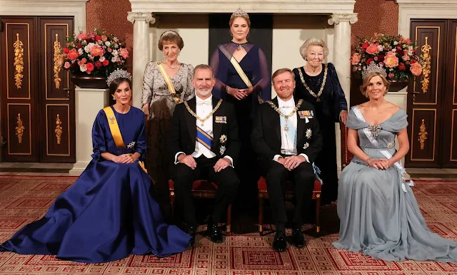 Queen Maxima, Queen Letizia Princess Catharina-Amalia, Princess Beatrix and Princess Margriet. Princess Amalia tiara