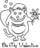 valentine coloring pages of cat