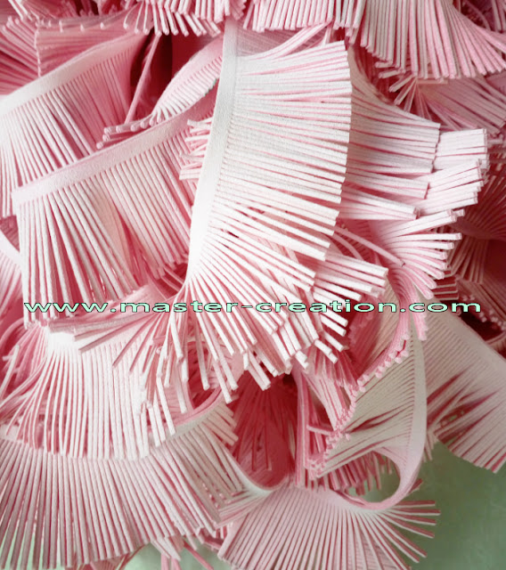 semi-finished pink tassels