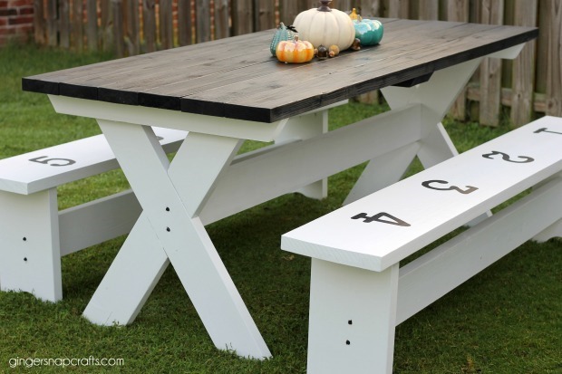 Ginger Snap Crafts: Farmhouse Picnic Table tutorial