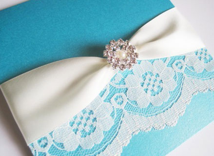 Pearl and Lace Wedding Invitations