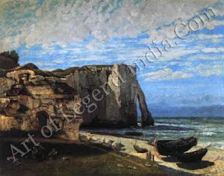 The Great Artist Gustave Courbet Painting “Cliffs at Etretat after the Storm” 1869 52 ¼" x 63 ¾" Musee d'Orsay, Paris