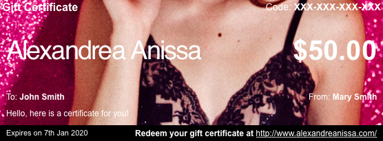 Alexandrea Anissa Gift Certificates 