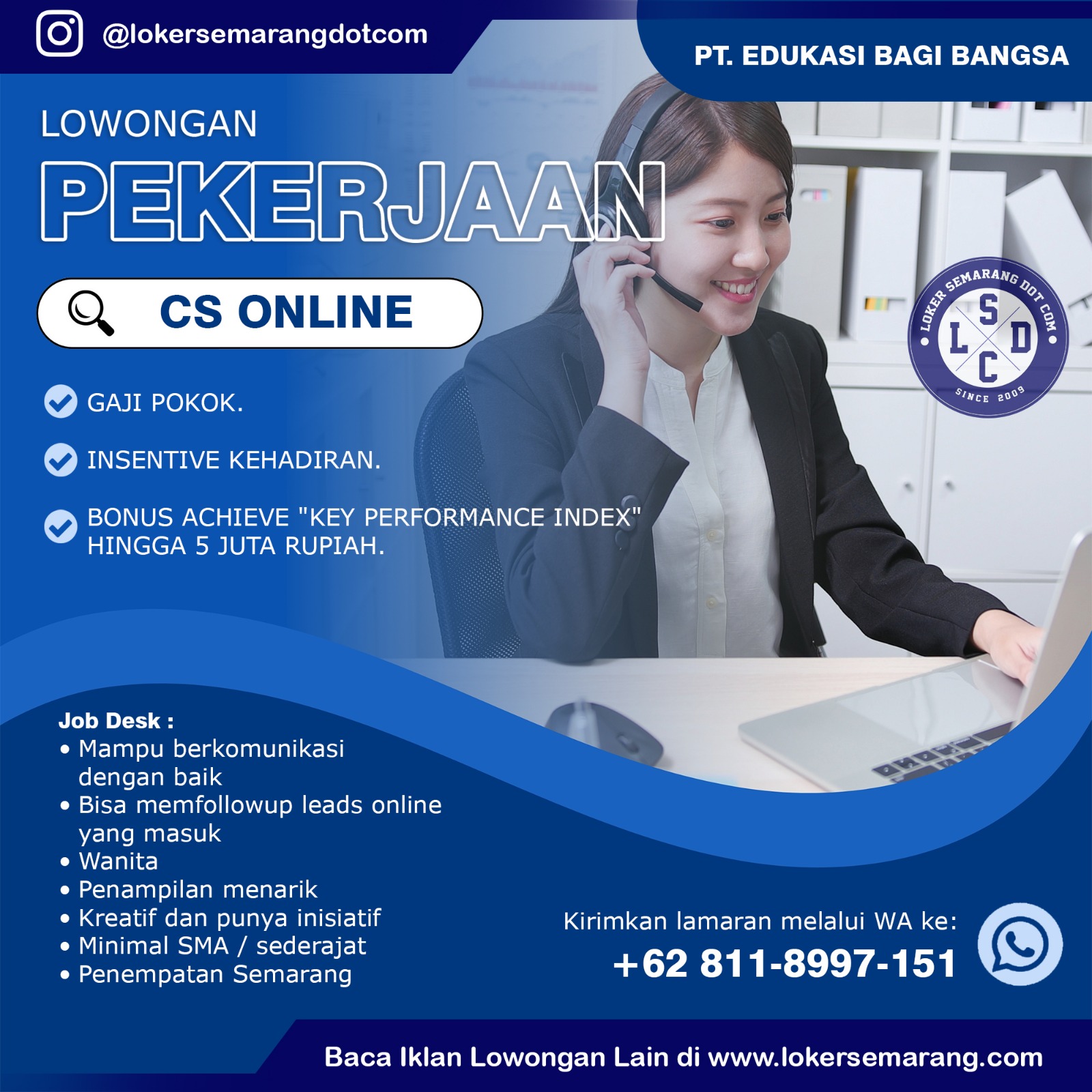 Loker Semarang Terbaru di PT Edukasi Bagi Bangsa