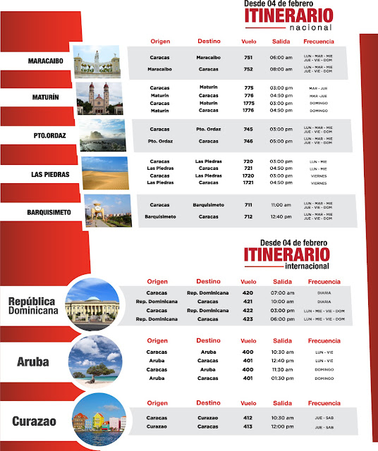 Nuevo itinerario de vuelos nacionales e internacionales de Aserca Airlines. Nuevos horarios de rutas nacionales e internacionales de Aserca Airlines