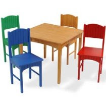 Kids Furniture - KidKraft Nantucket Honey Table and 4 Primary Chair Set