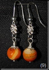 Sterling Silver, Orange Agate Earrings