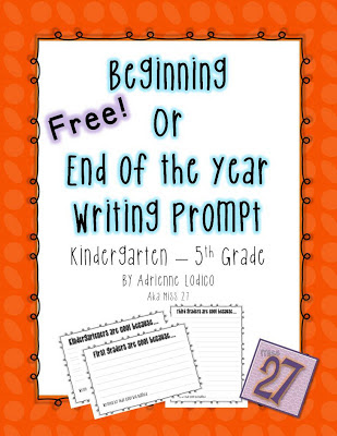 Miss 27 Beginning or End of the Year Writing Prompt