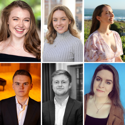 Clockwise from top left: Anna Gregg, Petra Wells, Anna-Helena Maclachan, Cathal McCabe, Peter Rankin Piano Intern Doireann O’Carroll. Ryan Garnham and Cathal McCabe