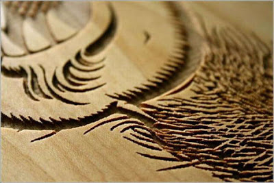 Laser wood engraving