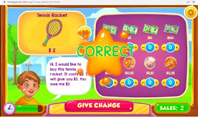 Cash back online money game for kids