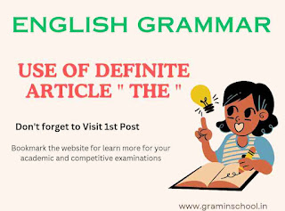 Use of Definite Article The with examples | Definite Article The का प्रयोग उदाहरण सहित हिंदी में