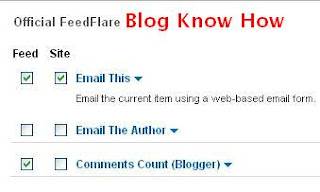Select Email This from the Site Column on Feedburner FeedFlare page