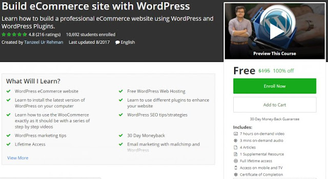 [100% Off] Build eCommerce site with WordPress| Worth 195$