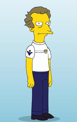 Neil Warnock Leeds United Utd as a Simpsons Character cartoon