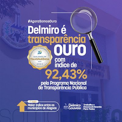 Delmiro Gouveia conquista Selo Ouro em transparência e alcança maior índice de Alagoas