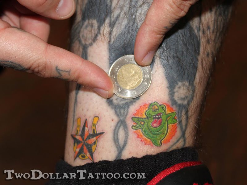 Two Dollar Slimer Tattoo by Carrie Warner