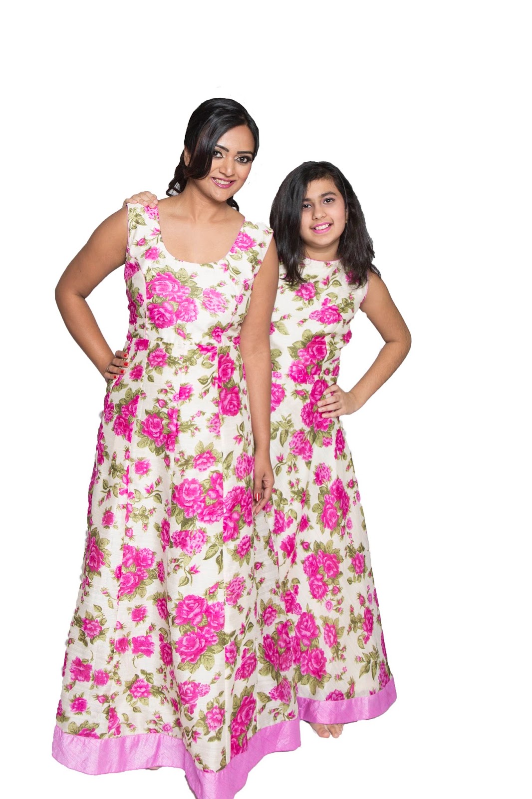 Floral Maxi Dress for Spring , floral dresses, similar dresses for sisters, two girls wearing same dresses, 2016 floral trend