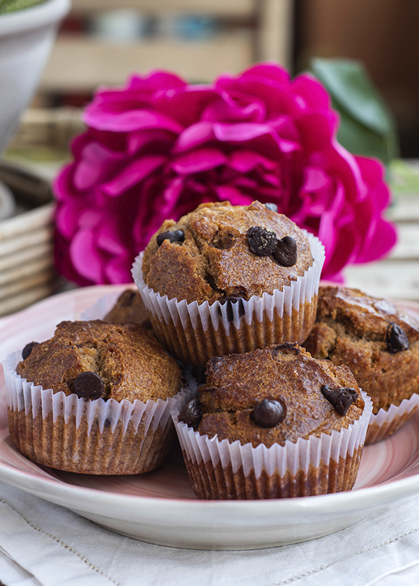 Magdalenas integrales con chips de chocolate #sinlactosa