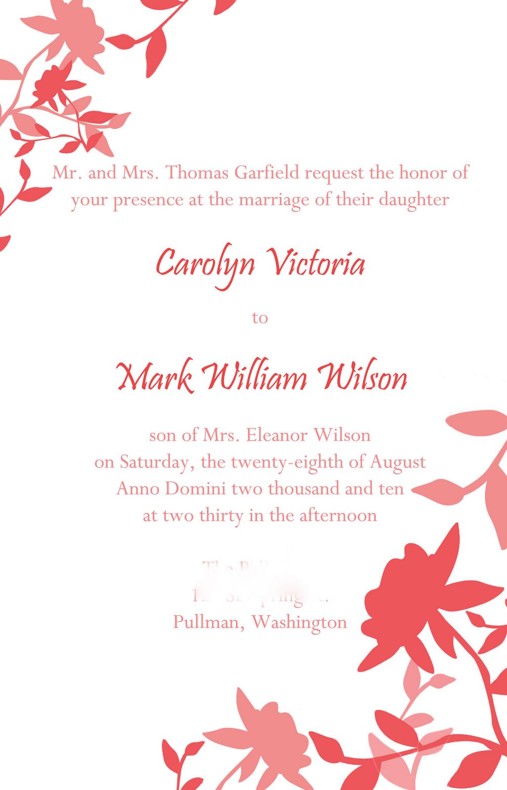 church wedding invites