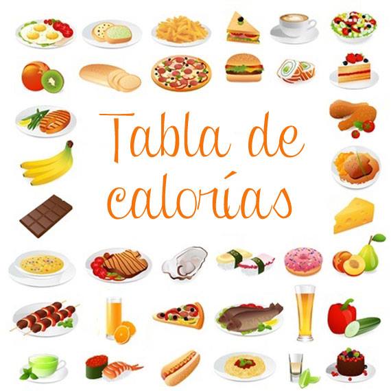 TABLA DE CALORIAS DE LOS ALIMENTOS