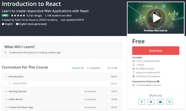 [100% Free] Introduction to React
