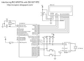 Interfacing PIC16F877A microcontroller with DS1307 real time clock RTC circuit CCS PIC C
