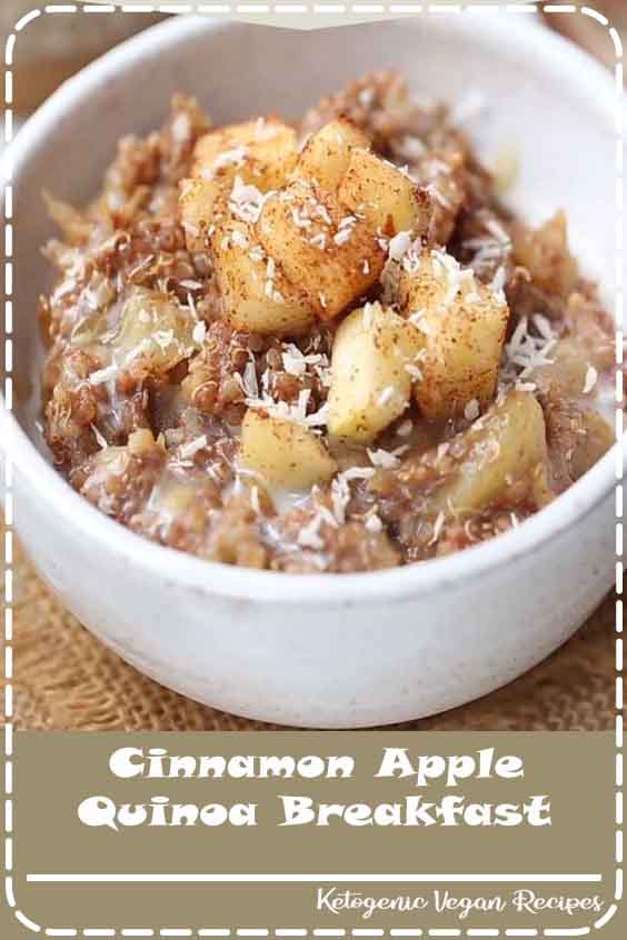 This Cinnamon Apple Breakfast Quinoa is a healthy & gluten-free option for starting your day! Fiber- and protein-packed so it will keep you feeling full and satisfied all morning long!