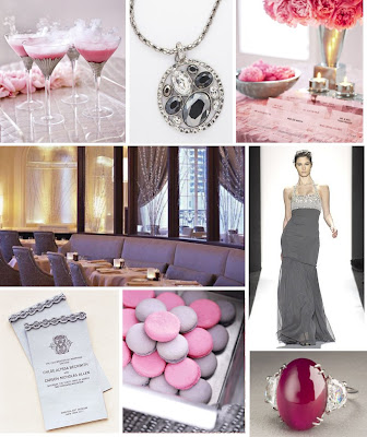 Pink and Gray wedding inspiration board from perfect bound