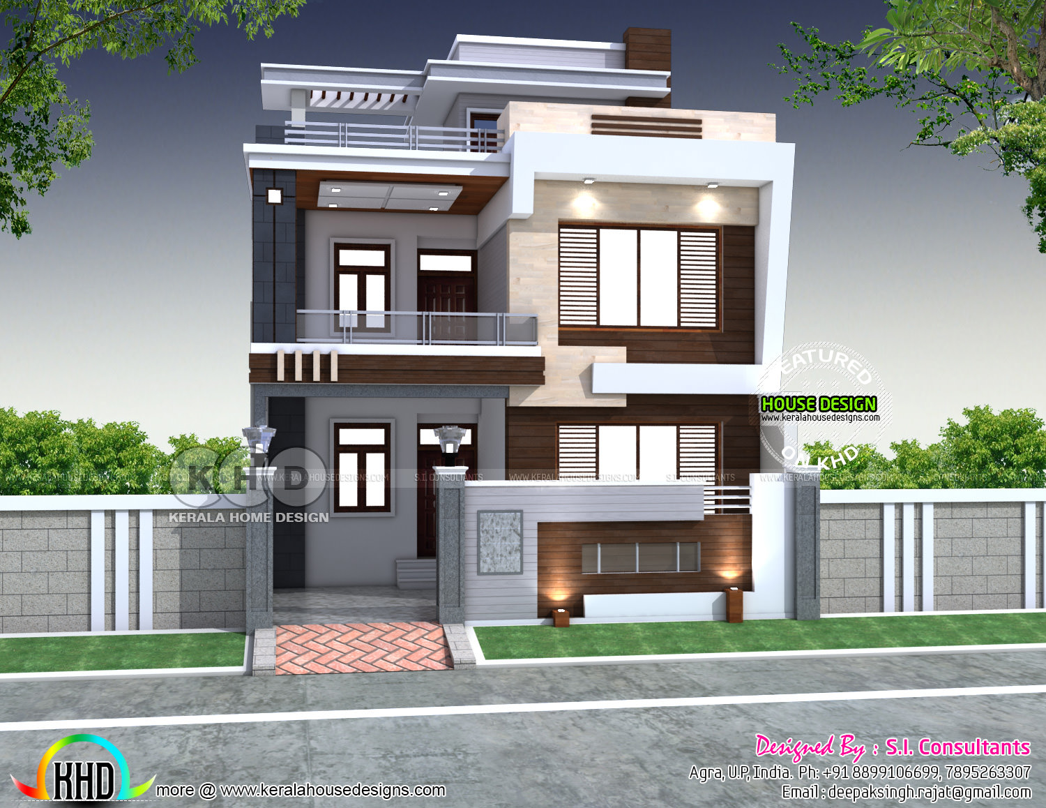28 x 60 modern Indian  house  plan  Kerala home  design 