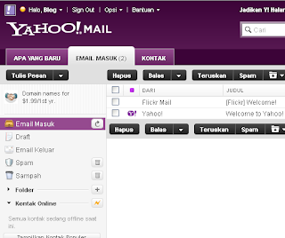 Tampilan Email Yahoo Baru