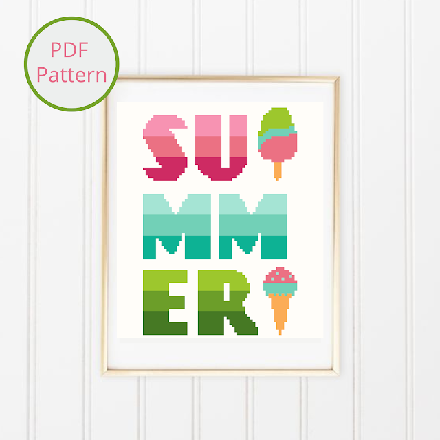 Summer cross stitch pattern