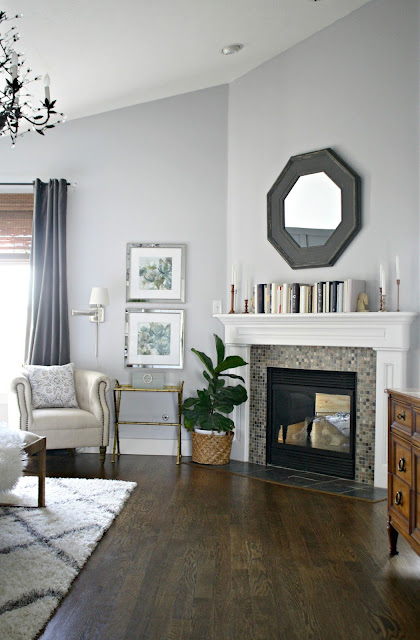 Light gray walls in master bedroom