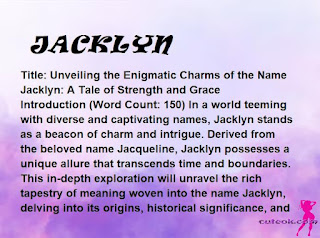 meaning of the name "JACKLYN"