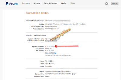 اتبات دفع جديد بقيمة 192 $ دولار من افضل بديل ل ادسنس Adsense