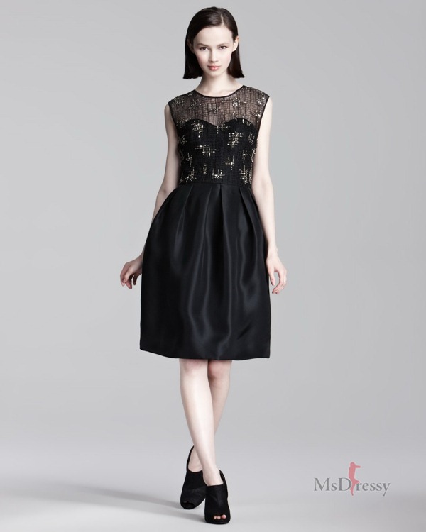 a-line-scoop-taffeta-knee-length-black-zipper-dressjpzipper174