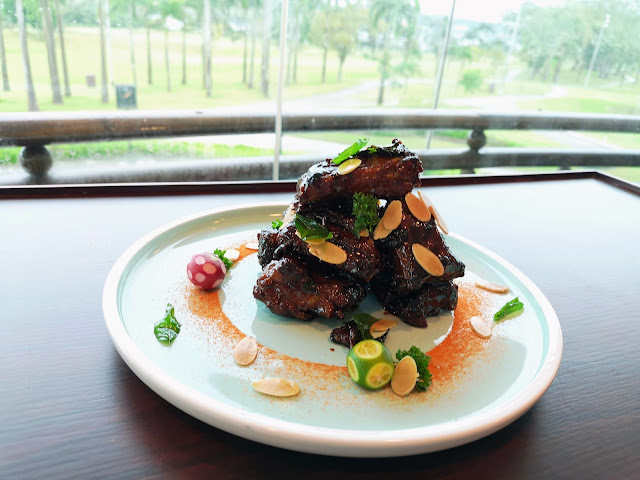 Baked Caramel Pork Rib coated with Sliced Almond