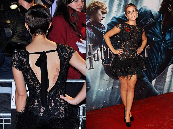 Emma Watson com vestido sem suti na premi re de Harry Potter