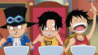 ワンピースアニメ ドレスローザ編 687話 エース サボ ルフィ 幼少期 かわいい | ONE PIECE Episode 687