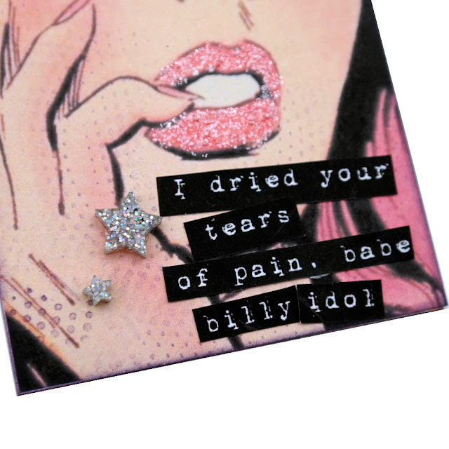 Tears of Pain Rebel Yell Pop Art Glittered Artist Trading Card