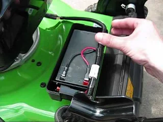 Electric Starter Battery on a Push Lawn Mower