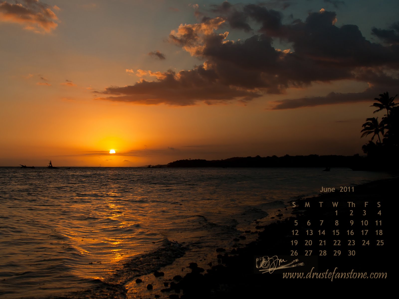 Dru Stefan Stone: June 2011 Desktop Calendar Wallpaper from Fiji