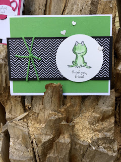Froggy card made with Stampin' Up! Lots of Love and Pop of Pink DSP
