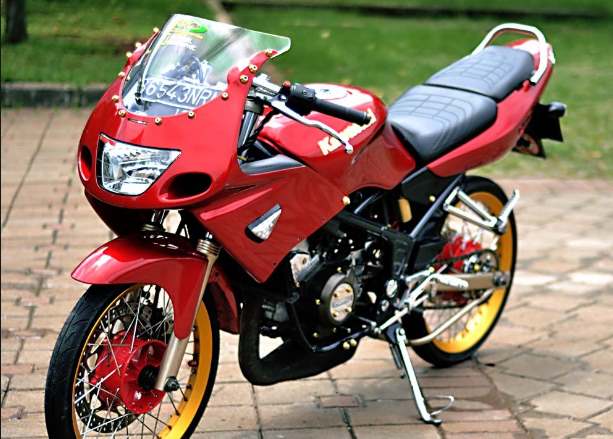 Modifikasi Motor Ninja RR 2 Tak Jari Jari